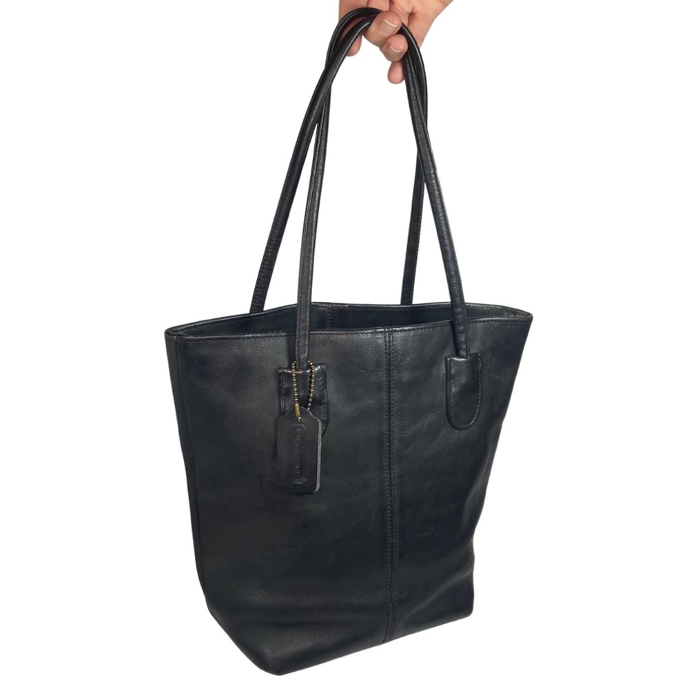 Vintage Coach Handbag Leather Rare Black Color 7304 Bucket Bag Y2K
